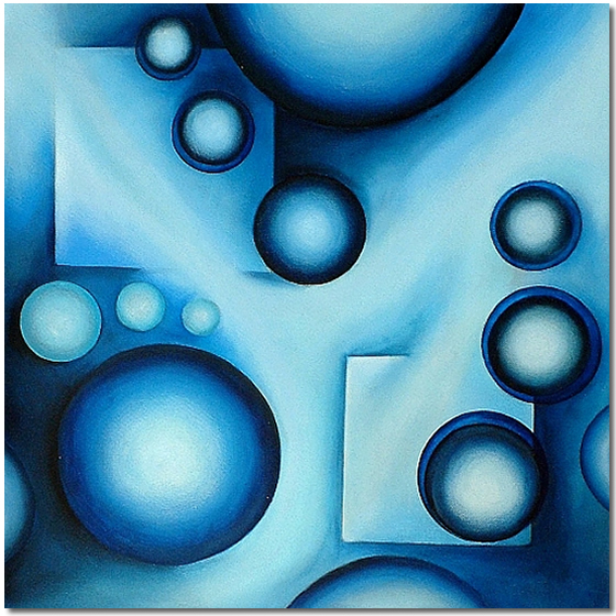 Blue Serenity - Bubble painting for sale
