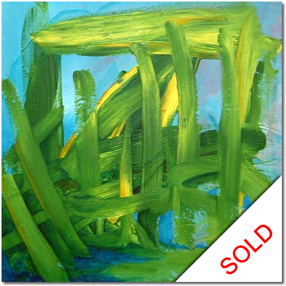 Photo of Blue and Green - abstract painting for sale
